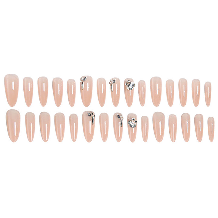 Glamorous and Elegant Artificial Nails with Crystal Accents Bowlift