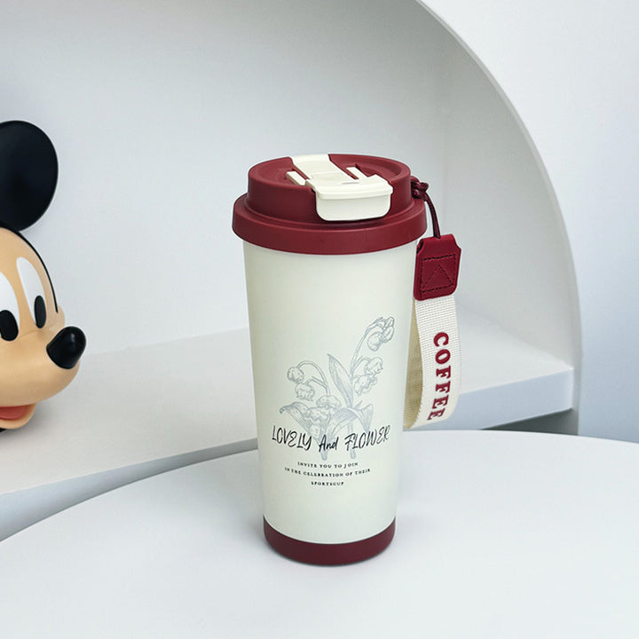 Women's thermos cup with comfortable carrying handle Bowlift