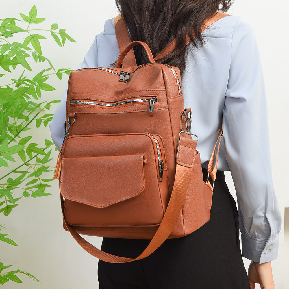 Vintage-Inspired Leather Backpack Bowlift