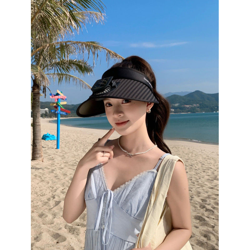 ’s sun protection visor with integrated solar panel, wide brim and adjustable headband Bowlift