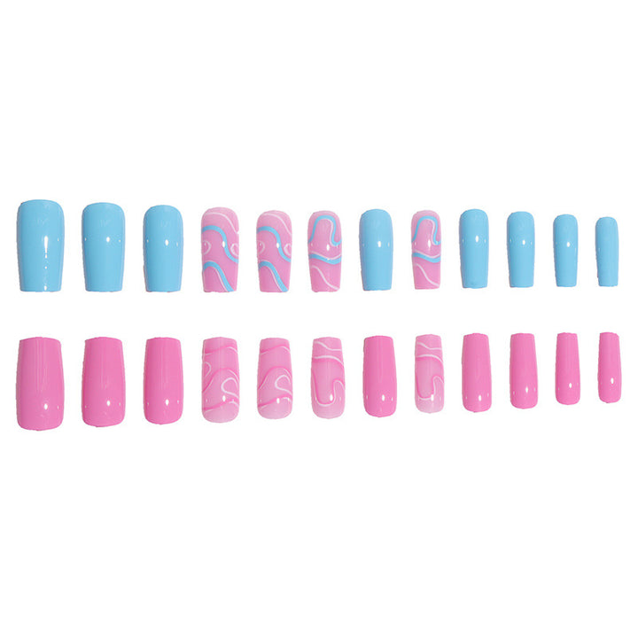 Elegant Artistic Press-On Nail Set Bowlift