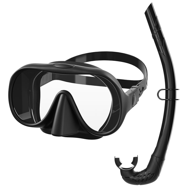 Swimming mask with flexible breathing tube Bowlift