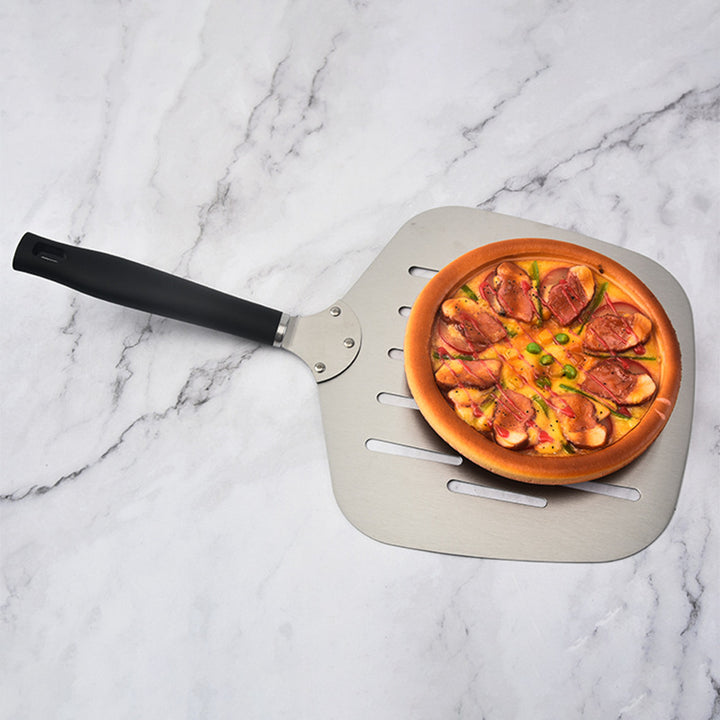 extra-wide perforated pizza peel ergonomic heat-resistant handle Bowlift