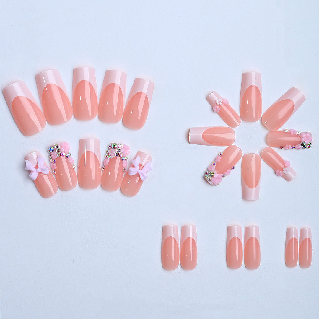 Artificial Nails with Floral Applications Bowlift