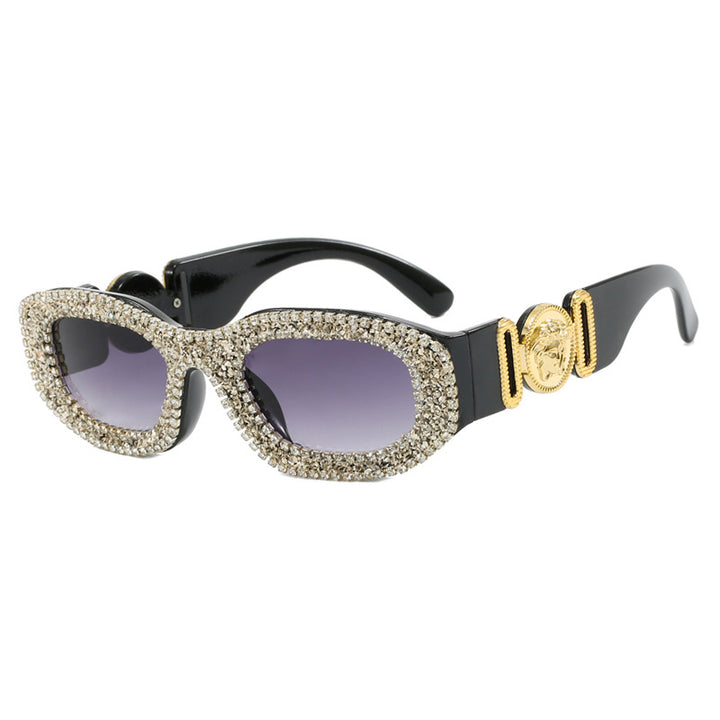 Women's extravagantly designed sunglasses with rhinestone-studded frame Bowlift