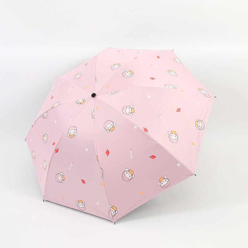 Women's Folding Umbrella with Fun Animal Design Bowlift