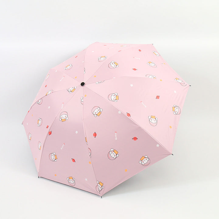Women's Folding Umbrella with Fun Animal Design Bowlift