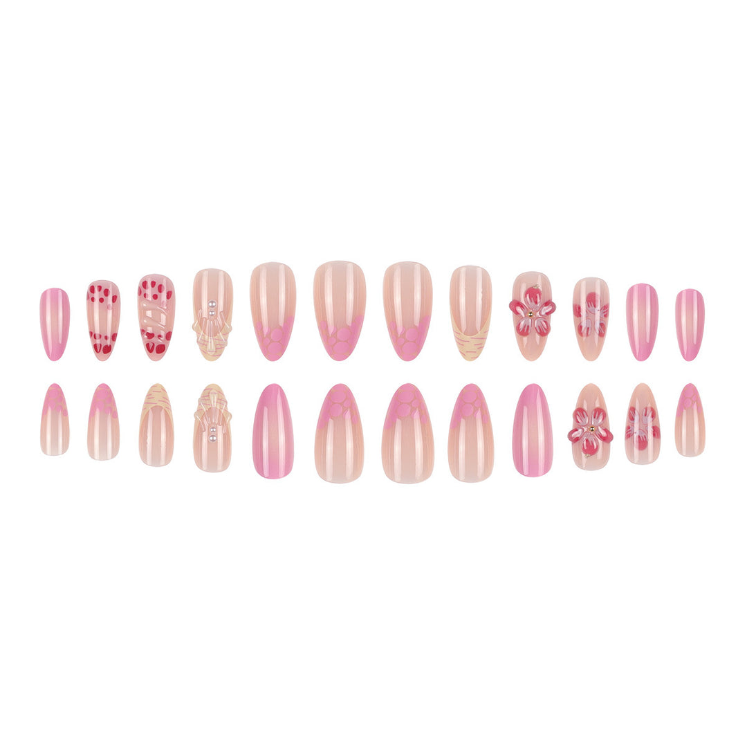 Floral-Inspired Elegant Press-On Nail Set Bowlift