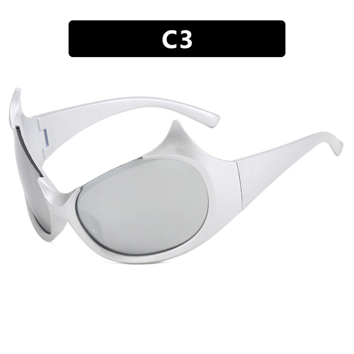Women futuristic sunglasses with stylish design and protective UV filter Bowlift
