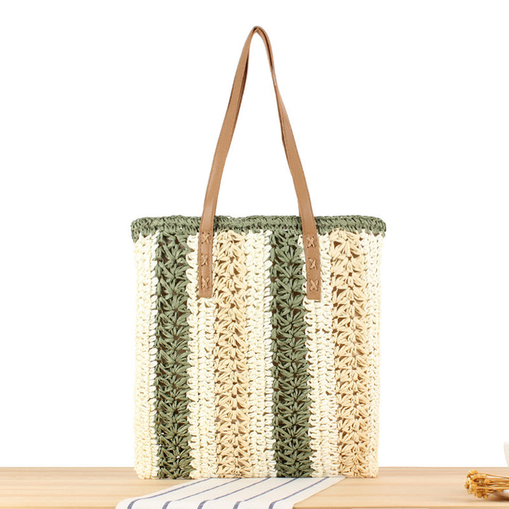 Braided tote bag with elegant leather handles Bowlift