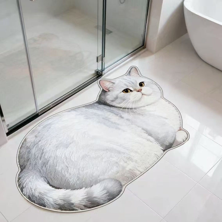 Plush Cat-Shaped Bath Mat
