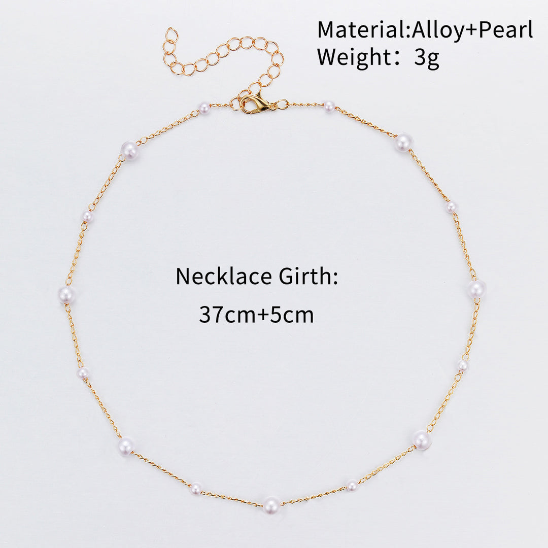 Delicate Pearl Accented Chain Necklace Bowlift