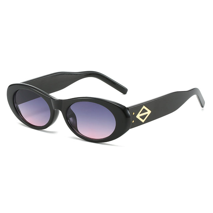 Vintage-Inspired Oval Frame Sunglasses Bowlift