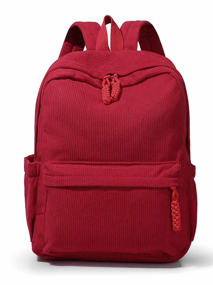 Textured Fabric Multi-Compartment Backpack Bowlift
