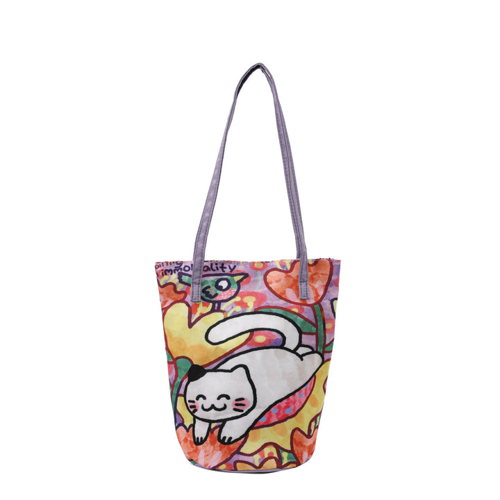 Fun Artistic Cat-Themed Tote Bag Bowlift