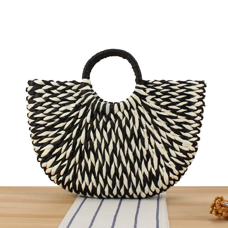 Braided Beach Bag with Ergonomic Handle Bowlift