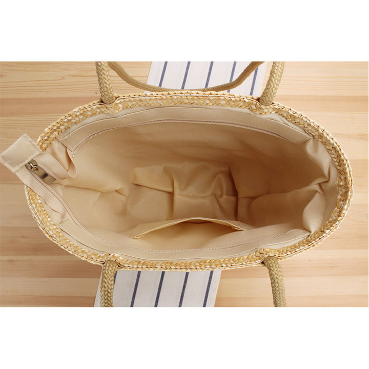 Handcrafted straw bag with long handles Bowlift