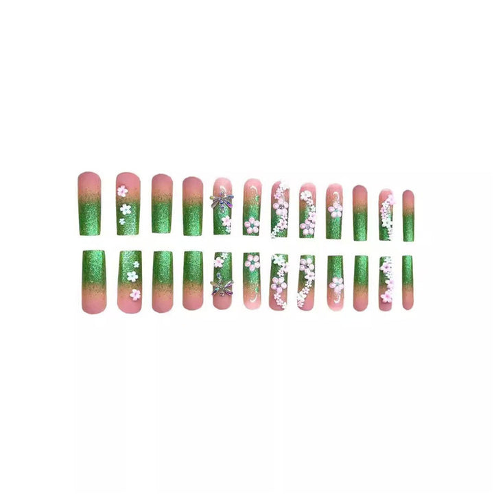 Floral-Embellished Press-On Nail Art Set Bowlift