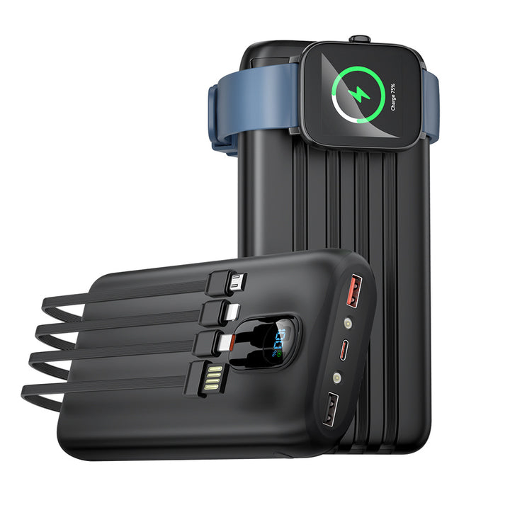 Power bank with integrated charging cables and LCD display Bowlift