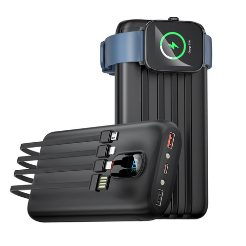 Power bank with integrated charging cables and LCD display Bowlift