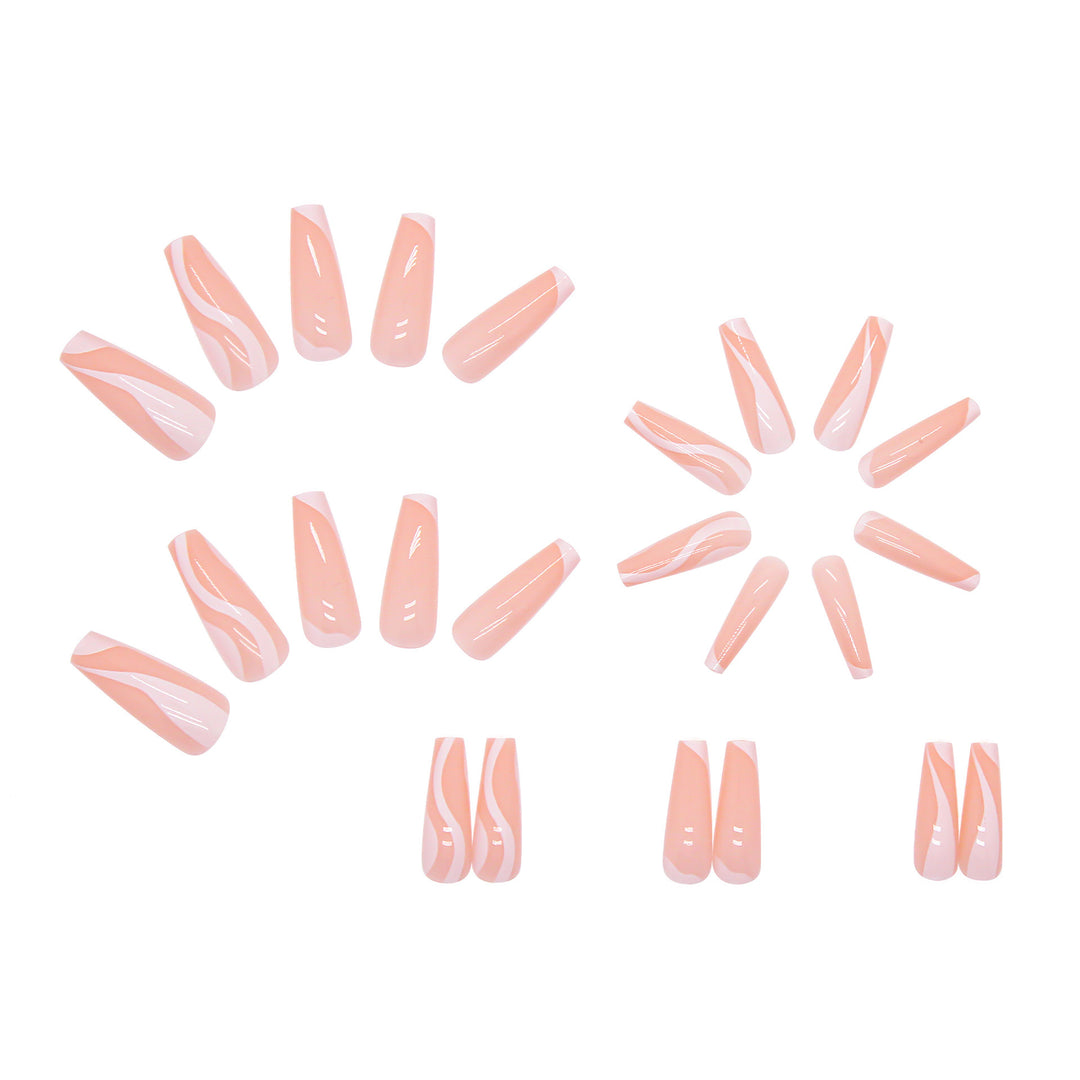 Nail art set with stylish wave lines Bowlift