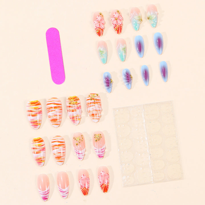 Decorative Floral 3D Acrylic Nail Art Design Bowlift