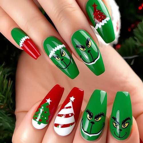 Festive artificial nails with Christmas motifs Bowlift