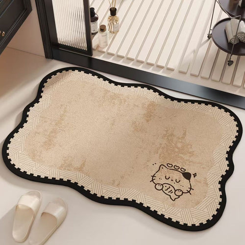 Playful Cat-Themed Bath Mat