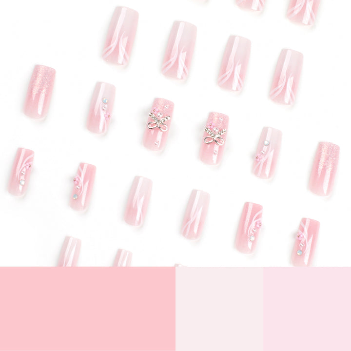 Artistic acrylic nails with elegant jewelry accents Bowlift