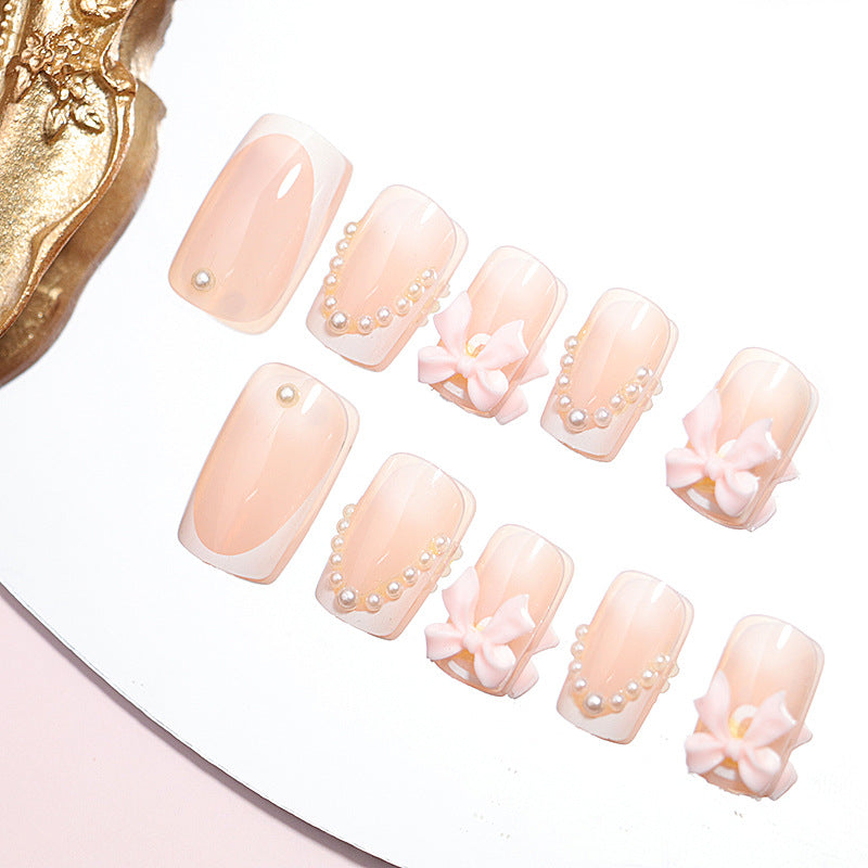 Elegant Decorative Press-On Nail Set Bowlift