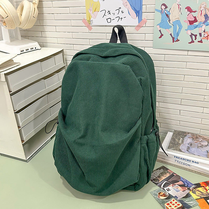 Soft Textured Corduroy Backpack