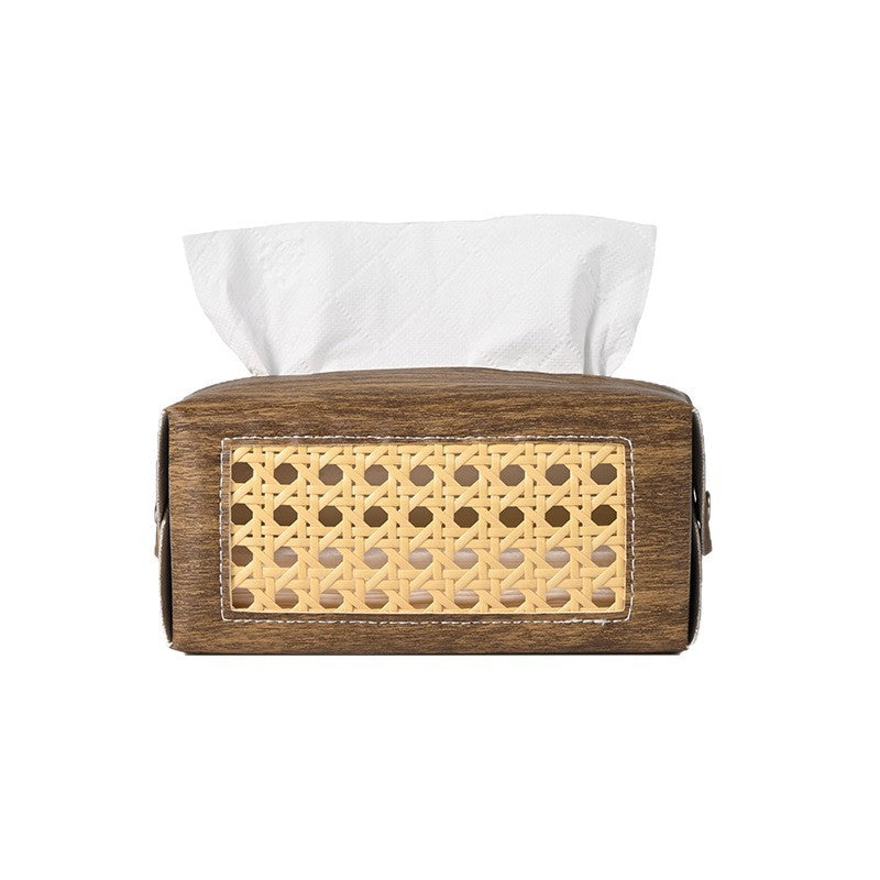 Decorative Rattan Patterned Tissue Box Holder Bowlift