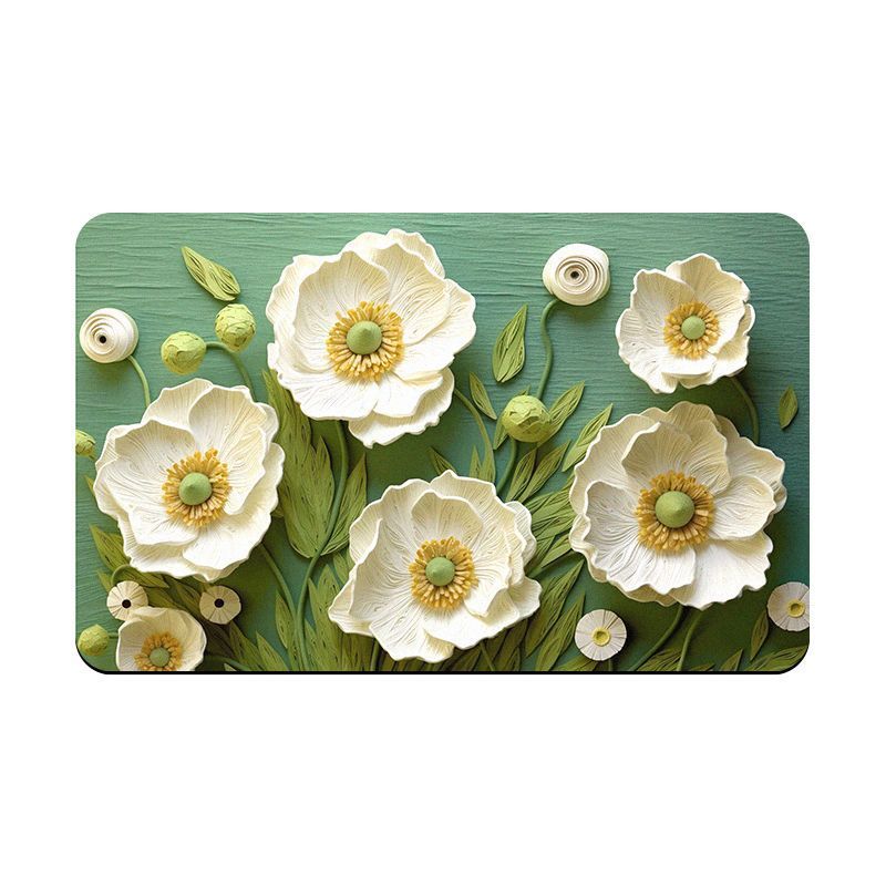 Floral Embossed Bath Mat Bowlift