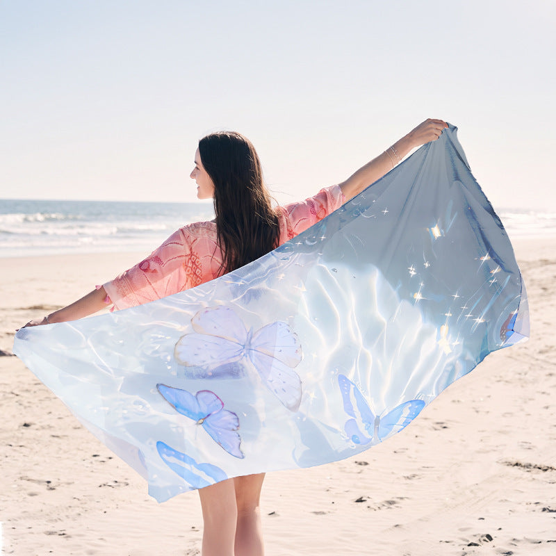 Beach towel with creative jellyfish pattern made of lightweight fabric Bowlift