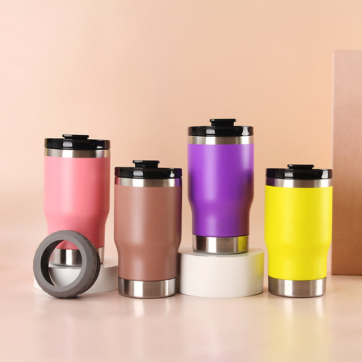 Women Insulated Travel Mug with Non-Slip Silicone Ring Bowlift