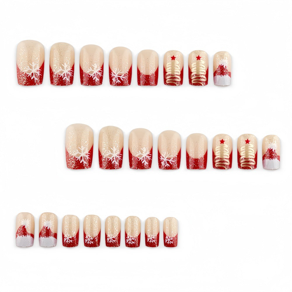Artificial nails with festive Christmas design Bowlift