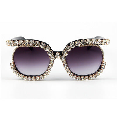 Women's stylish oversized sunglasses with sparkling rhinestone applications Bowlift