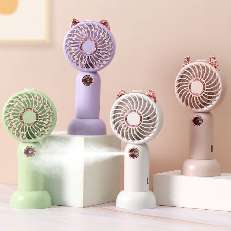 Ladies Mini USB Hand Fan with Cat Ears Bowlift