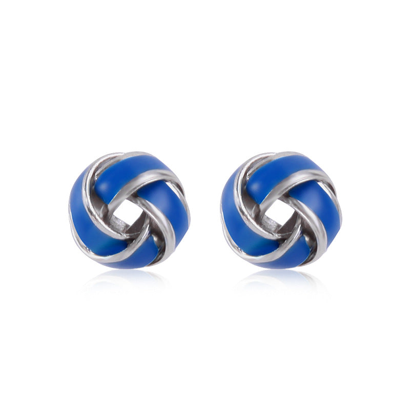 Women's star-shaped enamel earrings with USA flag motif and gold-plated fish Bowlift