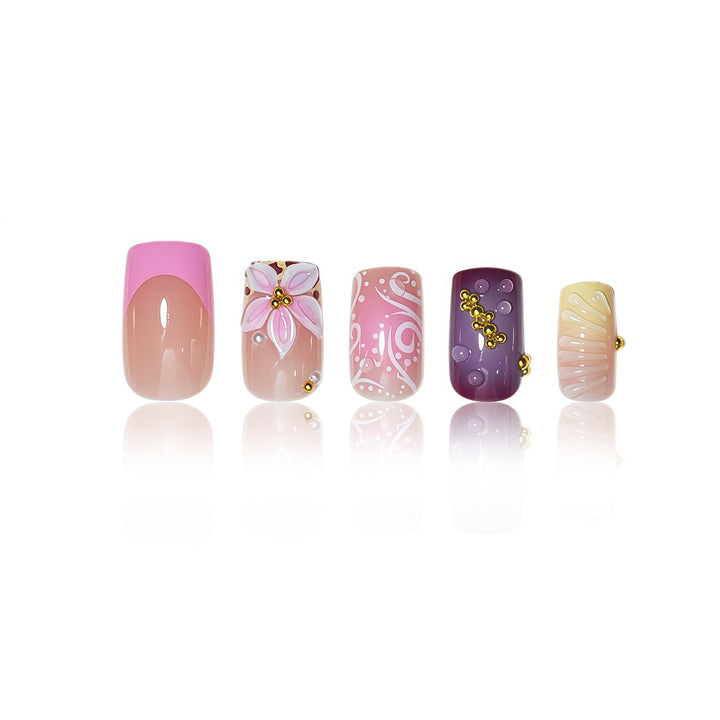 Artistic Decorative Press-On Nail Art Bowlift