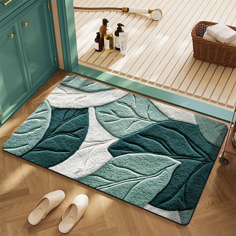 Floral Motif Bath Mat Bowlift