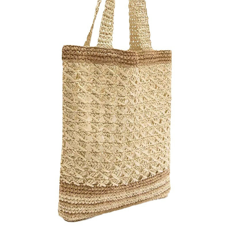 Handcrafted basket bag with modern striped design Bowlift
