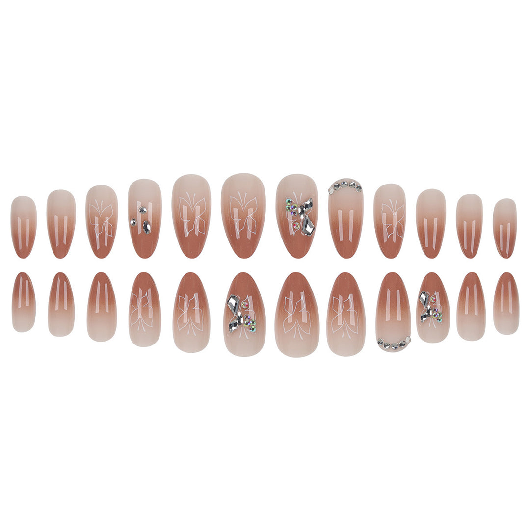 Elegant Stiletto Press-On Nails with Embellished Designs Bowlift