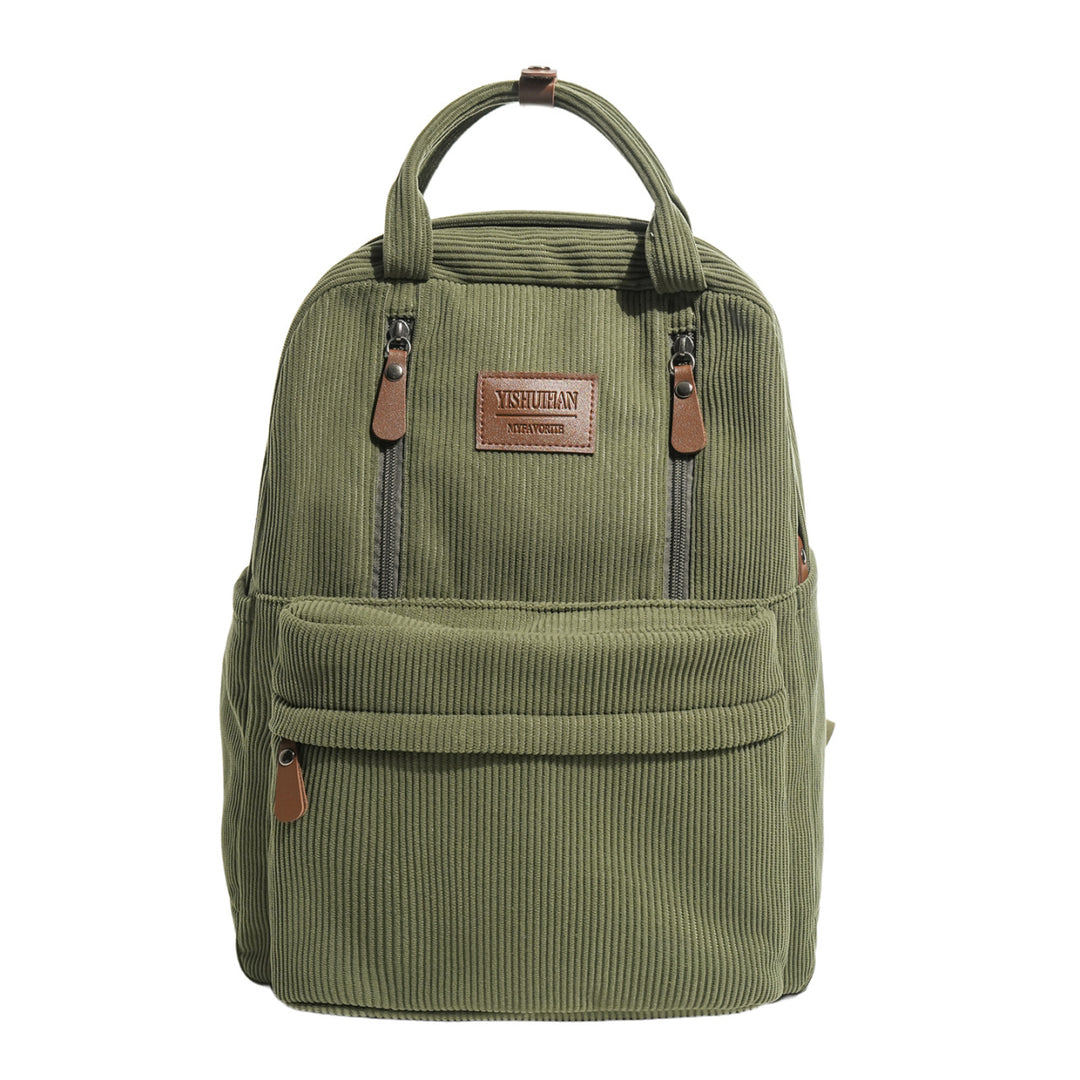 Corduroy Textured School Backpack Bowlift