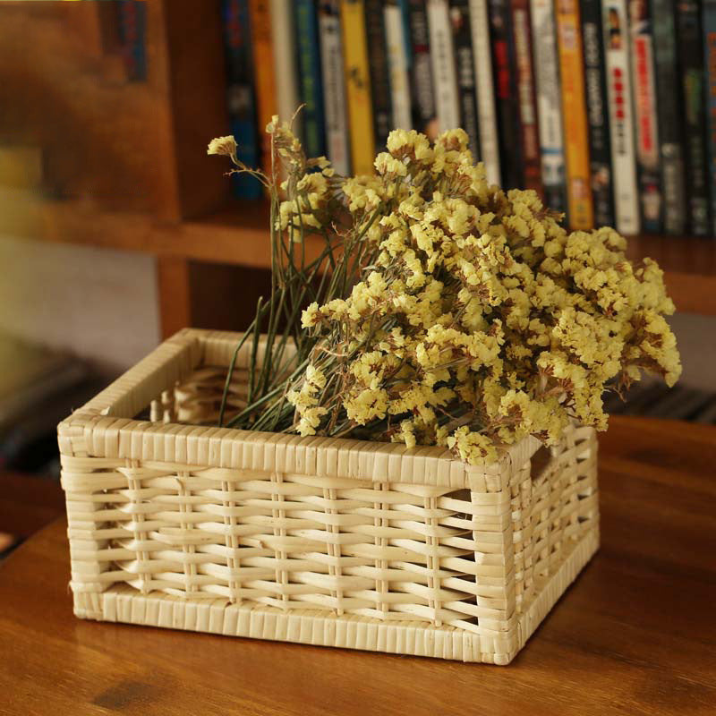 Storage basket with decorative strawberry fabric