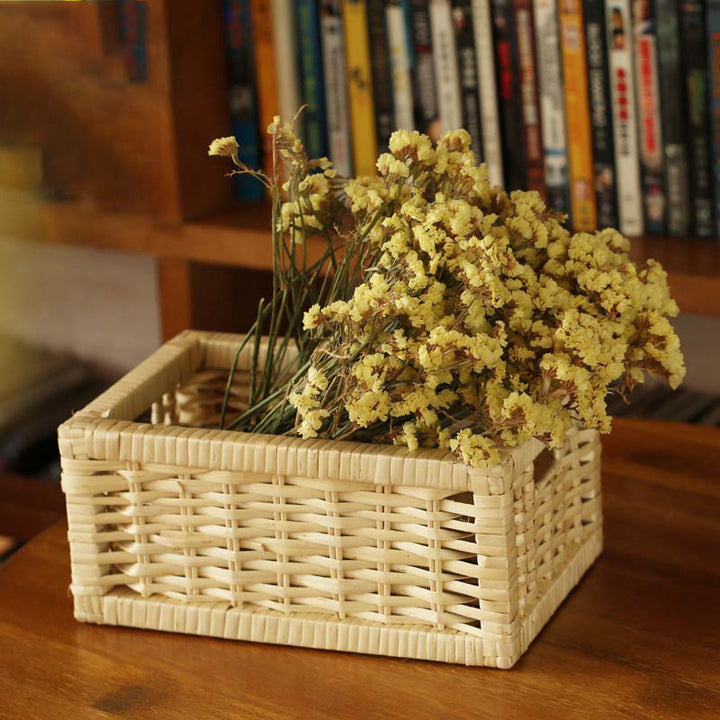 Storage basket with decorative strawberry fabric