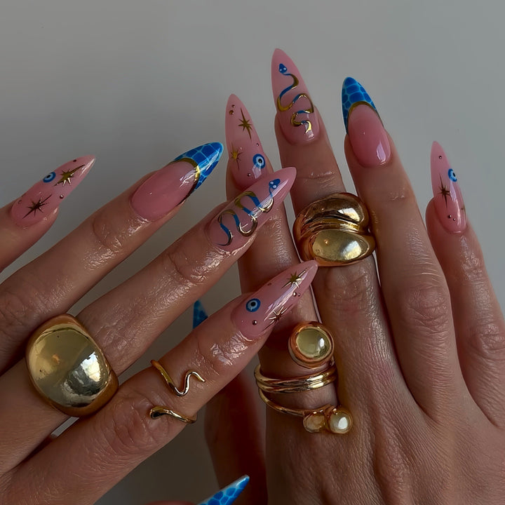 Fantasy-Themed Stiletto Press-On Nail Art Bowlift