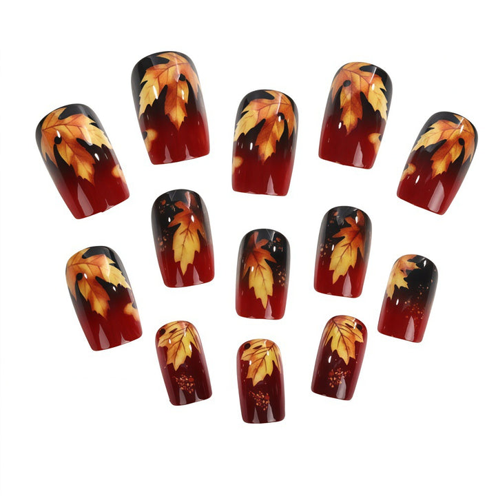 Artificial nails with autumn leaf design Bowlift