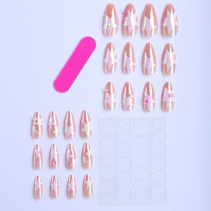 Artificial nails with sparkling star design Bowlift