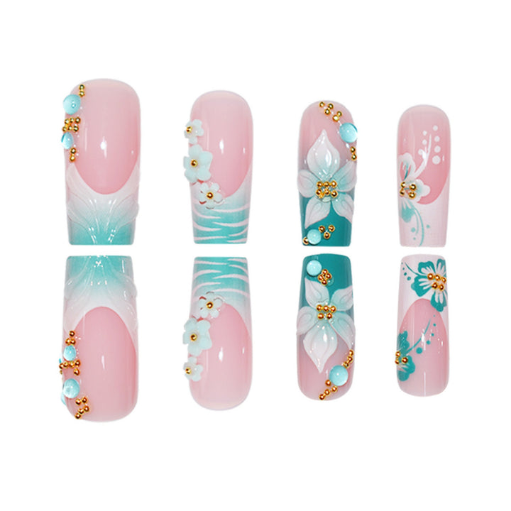 Floral Art Press-On Nails Bowlift